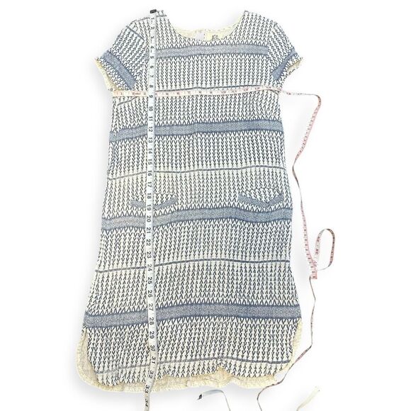 dRA LOS ANGELES Women’s Cream & Navy Textured Short Sleeve Shift Dress Size XS - Picture 6 of 6